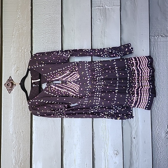 014 FREE PEOPLE Coryn Long Sleeve Mini Dress sz 6 Women's - Picture 5 of 16